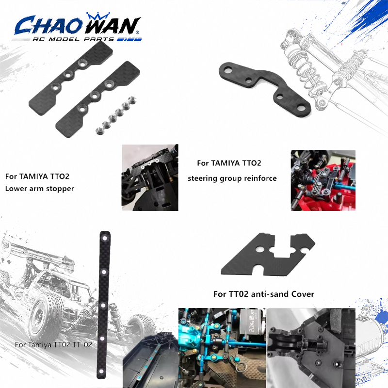 Crepe Pan Carbon - Tamiya TT02 TT-02 1/10 Kit Pelat