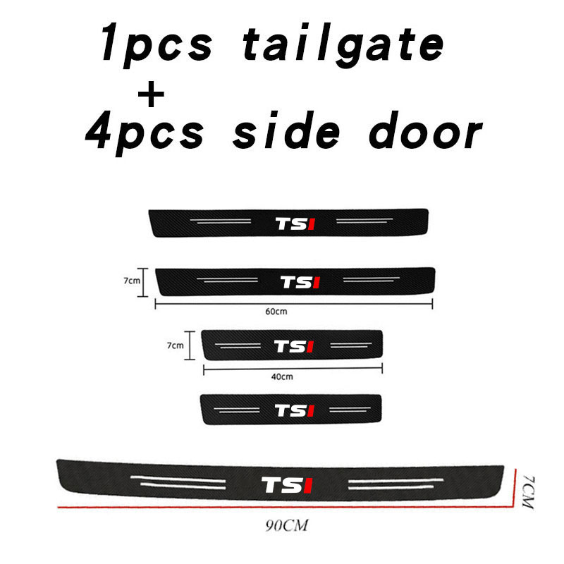 Crepe Pan Carbon - Stiker Pelindung Pelat Ambang Pintu Mobil